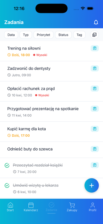 Lista zadań i obowiązków